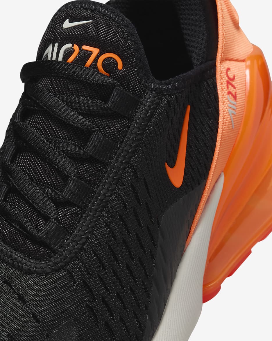 Nike 270 junior black and orange best sale